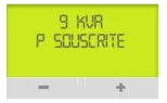 Photo du compteur Linky Enedis : écran LCD, bouton +, bouton -, voyant orange et voyant vert