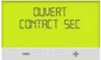 Écran Linky affichant Contact Sec Ouvert