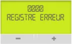 Écran Linky affichant un registre d'erreur avec un code à 4 chiffres