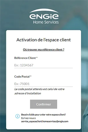 activation de l'espace client engie home services