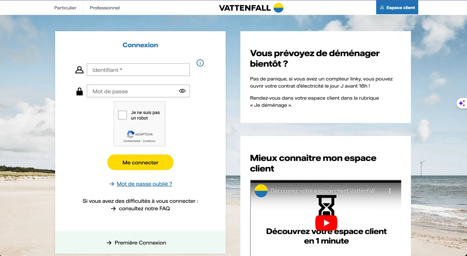Connexion espace client Vattenfall