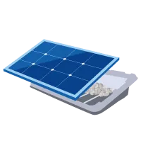 Panneau solaire fixé pas bacs