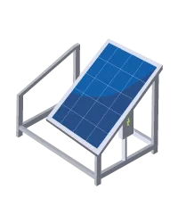 Panneau solaire fixé en équerre