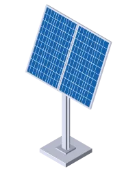 Panneau solaire fixé sur pied