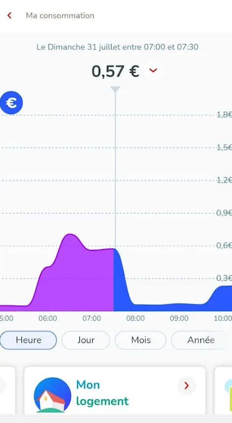 Capture de l'application TotalEnergies Conso Live